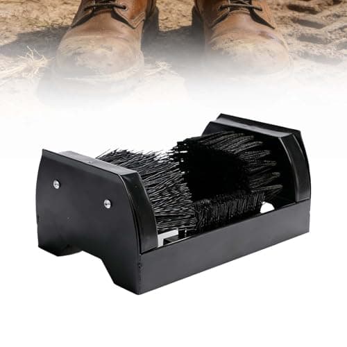 Image of Heavy Duty Boot Scraper, 4-Sided Shoe Mud Remover with Double-Sided Brush Head and Fixed Base, Ideal for Golf, Farm, and Construction Sites