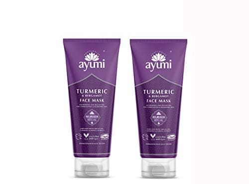 Image of Ayumi Turmeric Face Mask | Vitamin C for Dark Spot Treatment | Brightening Clay Mask for Dull Skin | Clay Face Mask for Pores | Hydrating Face Mask with Argan Oil | Natural Mask for Face Care | 200ml