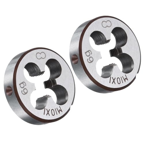 Image of TA-VIGOR 2pcs M10 x 1.0 Metric Adjustable Threading Die, Alloy Tool Steel Right Hand Round Die for Processing, Correcting or Cleaning External Threads (Metal, Plastic)