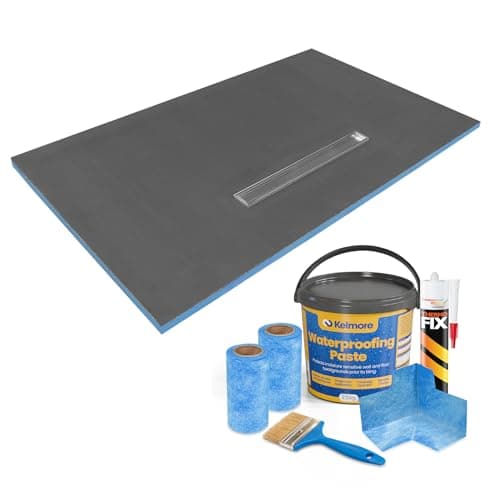 Image of Thermopanel Linear Wet Room Shower Tray with Waste - Choice of Grate & Tanking Kit