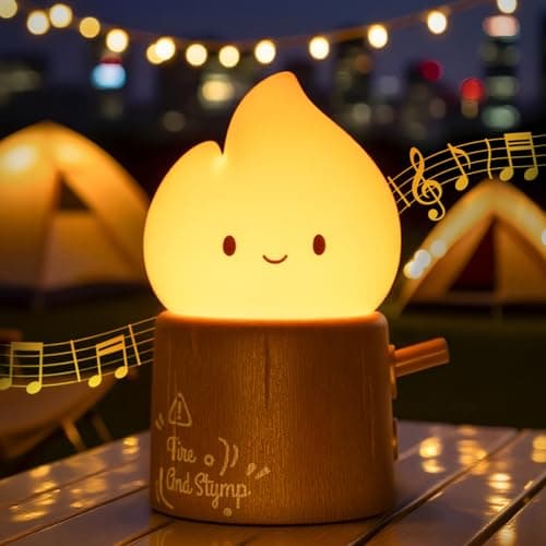 Image of BANDIANCY Torch Night Light with Sound Machine for Baby, 2 Modes Candlelight & Night Lamp, Sleep Aid White Noise Soother, Dimmable Warm Night Light for Baby Nursery, Toddler Kids Bedroom