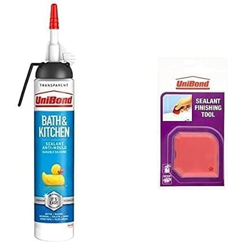 Image of Unibond Bath & Kitchen Sealant Transparent, Easy-Pulse 208 g Including Finishing Tool