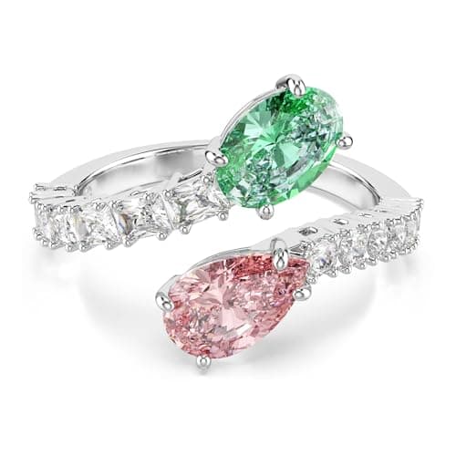 Image of Swarovski X Ariana Grande Open Ring, Mixed Cuts, Multicolored, Rhodium Plated