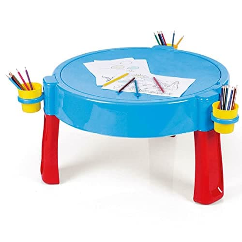Image of Dolu Kids 3-in-1 Activity Sand and Water Play Table ? Sand & Water Pit with Drawing Table Indoor & Outdoor Activity Table with Lid for Children Aged 2 to 8 years old - Blue (73cm H)