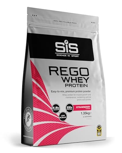 Image of Science In Sport REGO Whey Protein Powder | Muscle Building & Recovery with BCAA Amino Acids | Delicious Strawberry Flavour, 1.35 kg, 45 Servings