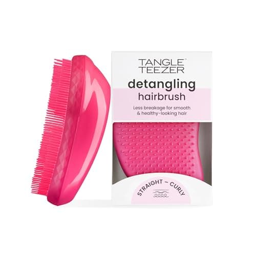 Image of Tangle Teezer Original Detangling Hairbrush - For Wet & Dry Hair - Detangling Brush for All Hair Types - Two-Tiered Teeth Reduce Breakage & Eliminate Knots - Pink Fizz