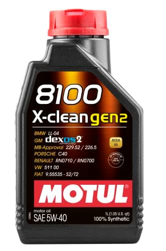 Image of Motul 109761 | Motul 8100 X-clean GEN2 100% Synthetic Lubricant for Petrol & Diesel Vehicles | Fully Synthetic | Viscosity SAE J 300, 5W-40 | 1 Litre