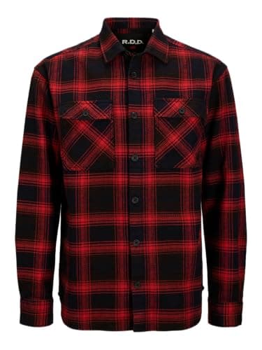 Image of R.d.d. royal denim division Rddcharles Check Overshirt L/S Sn, Pompeian red., XXL