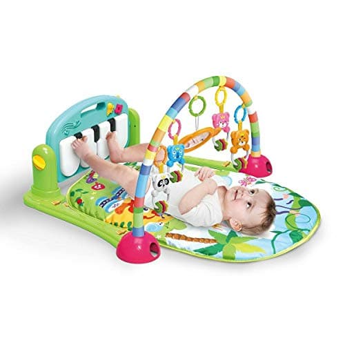 Image of MEERO LONDON 666-7C-B New Born Baby Play Mat and Piano Activity Gym for New Born Babies and Toddlers, Discovery Carpet, Music, Rattle, Sound, Fun Animals Suitable from Birth Unisex