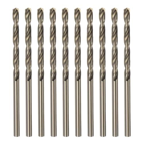 Image of sourcing map 10pcs Cobalt Jobber Drill Bits 3.1mm / 0.122" M35 High Speed Steel HSS Twist Drilling Bit Tool for Stainless Steel Copper Wood Plastic and other Hard Materials