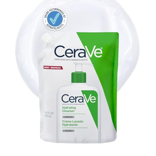 Image of CeraVe Hydrating Cleanser Refill With 3 Essential Ceramides & Hyaluronic Acid, Gentle Non-Foaming Face Wash For Normal to Dry Skin, Face & Body Cleanser, Dermatologist Developed, 473ml