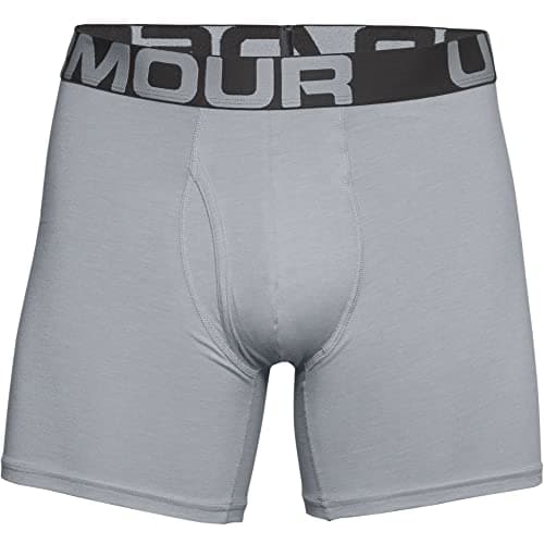 Image of Under Armour Men Charged Cotton 6in 3 Pack, Elasticated and quick-drying sports underwear, extra-comfortable boxer briefs with 4-way stretch in a pack of 3