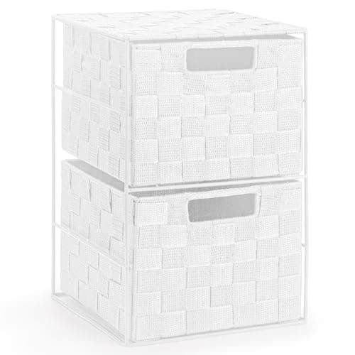 Image of EHC 2 Drawer Storage Cabinet for Bedroom, Bathroom - White
