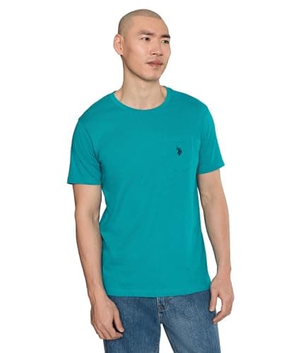 Image of U.S. Polo Assn. Men's Crew Neck Pocket T-Shirt (Color Group 2 of 2), Harlem Teal, XL