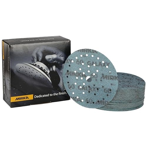 Image of Mirka Galaxy epoxy sandpaper 150mm Hook & Loop grit 60 for sanding epoxy resin, wood, epoxy, rivertable / 50 pcs sanding discs