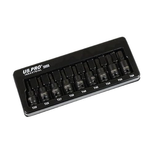 Image of US PRO INDUSTRIAL 9pc 3/8” DR Impact Torx Star Bit Sockets Set T20 - T60 3955