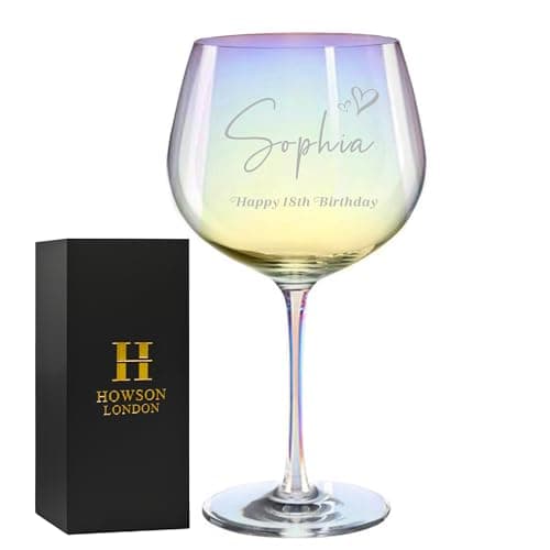 Image of EDSG Personalised Gin Glass for Women Engraved Gin Glass 700ml Cocktail Glasses Personalised Gifts for Women Her Bestie Bridesmaid Personalised Gifts for Christmas Birthday (Design 4)