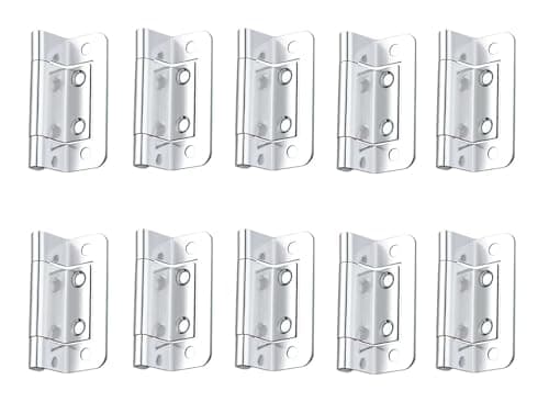 Image of Double Cranked Cabinet/Door Flush Hinges, 50mm, Chrome Finish, Pack of 10