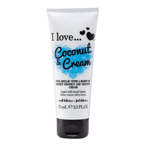 Image of I Love Originals Coconut & Cream Hand Lotion. Soothing Hand Cream For Soft Skin, Relieves Dry Hands, Made With 87% Naturally Derived Ingredients For Soft & Scented Hands, Vegan-Friendly 75ml