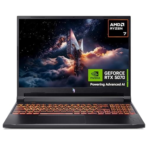 Image of Acer Nitro V16 AI ANV16-42 Gaming Laptop - AMD Ryzen AI 7 260, 16GB, 1TB SSD, NVIDIA GeForce RTX 5070, 16" WUXGA 180Hz, Windows 11, Black