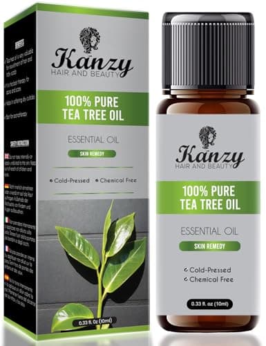Image of Kanzy Tea Tree Essential oil 10ml 100% Pure Tea Tree Oil for Skin, Hair, Face, Nails Natural Vegan & Undiluted for Aromatherapy & Diffusers