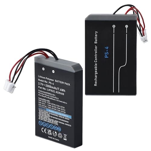 Image of SHAWOROCE 2 x Battery LIP1522 KCR1410 Compatible with Sony PS4 DualShock 4 Slim Pro V1 V2 CUH-ZCT2 CUH-ZCT1 Wireless Controller Playstation 4 Manette Li-ion Li-po Batteries 2000mAh 3.7V