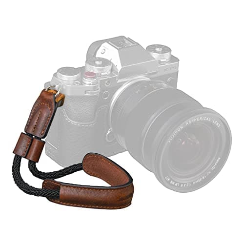 Image of SMALLIRG Camera Wrist Strap, Vintage Leather Camera Hand Strap for DSLR SLR Mirrorless, Adjustable Safety Strap Fit for Fujifilm XT-50, X100VI, X-M5, for Sony, for Nikon, For Canon, Brown - 3926