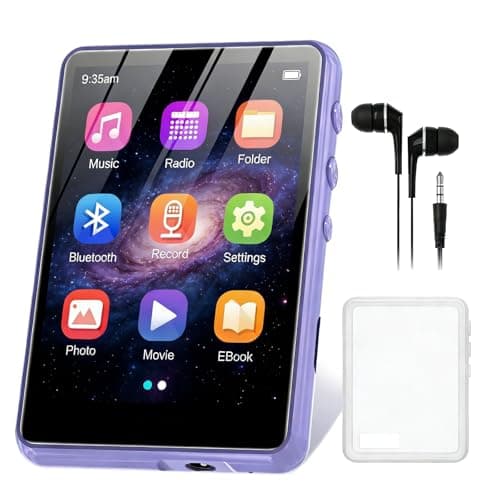 Image of 128GB MP3 Player with Bluetooth 5.4, ZAQE 2.4" Full Touch Screen Portable Music Player, Lossless Sound Digital Audio Player Built-in HD Speaker, FM Radio, Player Case Earphones Included