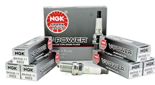 Image of 6 New NGK 6953 BKR5E11 V-Power Spark Plugs