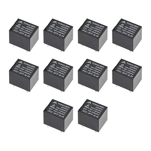 Image of sourcing map 10 Pcs JQC-3FF-S-H DC 24V Coil SPST 4 Pin PCB Electromagnetic Power Relay