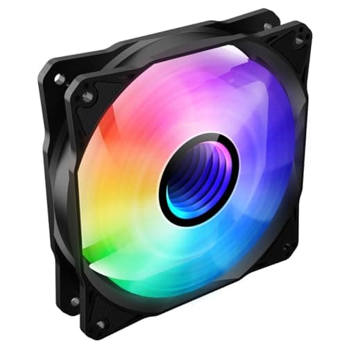 Image of CiT Pro YH120 120mm Addressable-RGB PC Case Fan Black, Infinity Mirror Center ARGB Light Effect 5V 3pin Motherboard Aura Sync 1200 RPM 3pin Power - Suitable For Computer Cases & CPU Liquid Coolers