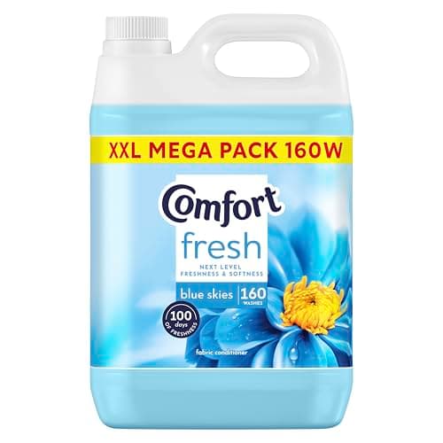 Image of Comfort Fresh Blue Skies Fabric Conditioner Softener with Motion-Activated Fragrance Technology 100 Days of Freshness 160 washes (4.8 L)