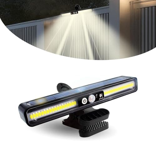 Image of Surplex 1 Pack Solar Lights Outdoor, Clip-On Motion Sensor Security Lights - 36 LED, IP65 Waterproof, 3 Lighting Modes, Dual Mount, Solar Lamps for Fence/Gutter/Garden/Patio/Garage/Camping, Warm Light