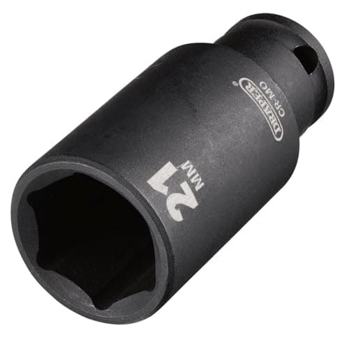 Image of Draper HI-TORQ Metric Deep Impact Socket, 3/8" Sq. Dr., 21mm - 20177-6-Point CR-MO Steel