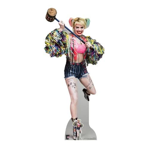 Image of Star Cutouts SC1521 Harley Quinn Lifesze Cardboard Cutout/Standee/Stand Up Swinging Mallet Margot Robbie Birds of Prey Height 183cm Width 83cm