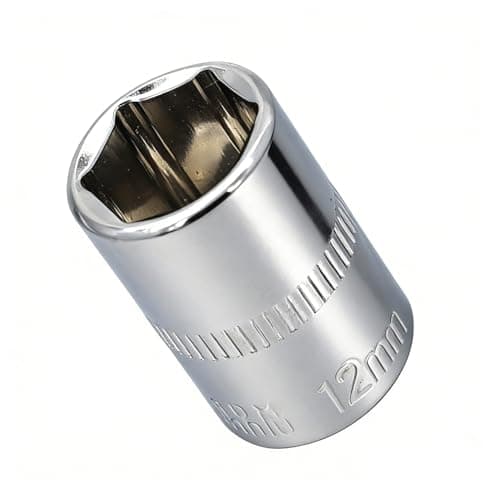 Image of Youzzei 12mm 1/4 Inch Square Drive Socket, 6 Point Metric Socket, Polishing Chrom Vanadium Alloy Steel 12mm Sockets 1/4" Drive for Car Repair Mechanical Maintenance Home Use