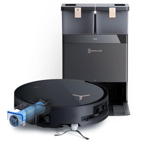 Image of ECOVACS DEEBOT X8 PRO OMNI Robot Vacuum and Mop, 18000Pa, OZMO ROLLER Instant Self-Washing Mopping, 40-75℃ Hot Water Mop Washing, Auto Cleaning Solution Adding, Hot Air-Drying, Self-Emptying, Black