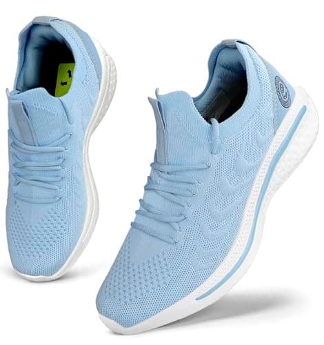Image of Giniros Womens Trainers Running Shoes Gym Trainers for Women Walking Sneakers Athletic Lightweight Tennis Sports Shoes Soft Ladies Trainers Sky Blue 38