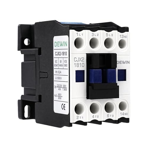 Image of DEWIN AC Contactor, CJX2-1810 Power Contactor 3P AC Contactor Motor Contactor 50/60 Hz Coil (AC 24V)