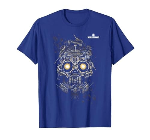 Image of World of Tanks Halloween Tank Skull T-Shirt, Men, Royal Blue, X-Large
