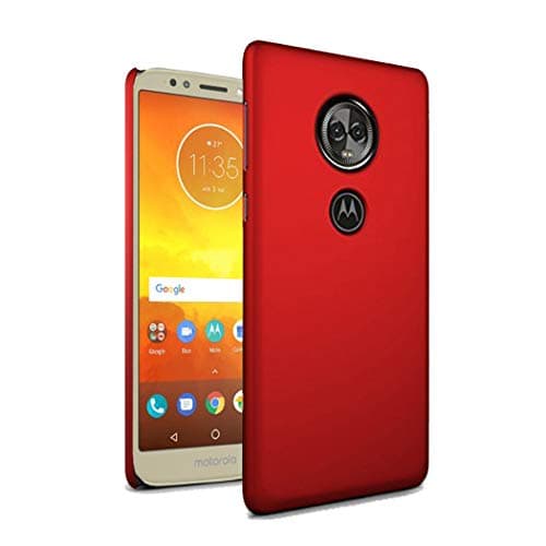 Image of Moto E5 5.7"Covers, Moto E5 Case, Slim Thin Armour Hard Case - Matte Rubberized Motorola Moto E5 Kit with Screen Protector (Red)