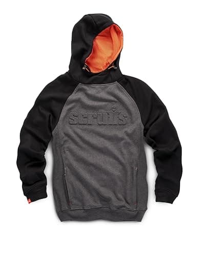 Image of Scruffs Trade Tech Embossed Work Hoodie Black & Grey (UK, Alpha, M, Regular, Regular, Black/Grey)