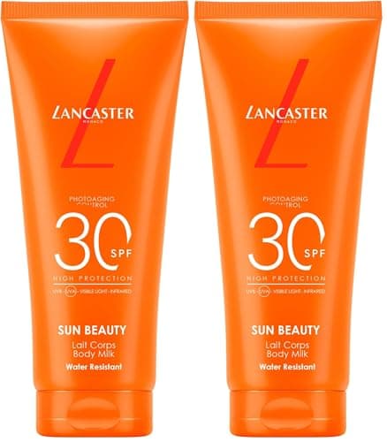 Image of Lancaster Sun Beauty Body Milk SPF30 100ml, Photoaging Control, Broad Spectrum Sun Protection, Lightweight Texture & Non-Greasy, Water Resistant Formula, Suitable for All Skin Types, Vegan (Pack of 2)