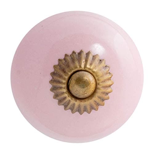 Image of Nicola Spring Round Ceramic Cabinet Knobs - Pink - Pack of 6