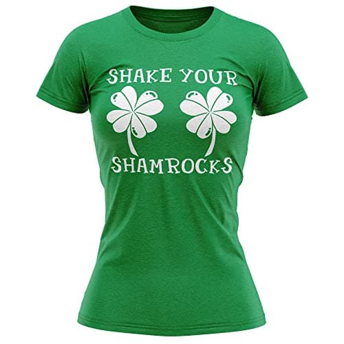Image of Shake Your Shamrocks T Shirt Womens St Patricks Day Irish Paddys Day Ireland Top Tee, S, Irish Green
