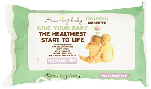Image of Beaming Baby - Bio-Degradable Baby Wipes - Organic Wet Wipes with Aloe Vera - 72 Wipes - [Pack of 3]