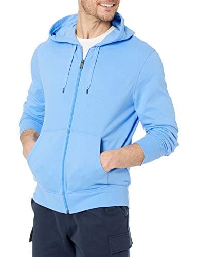 Image of Amazon Essentials Men's Lightweight French Terry Full-Zip Hoodie with Comfortable Fit, French Blue, M