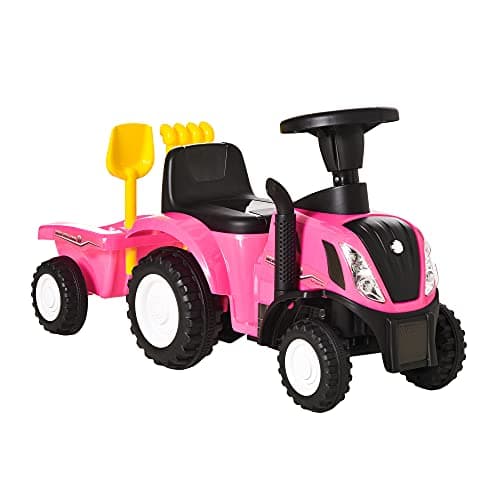Image of HOMCOM Ride On Tractor Toddler Walker Foot To Floor Slider w/Horn Storage Steering Wheel for 1-3 Years Old Pink