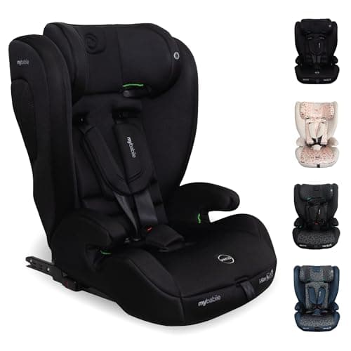 Image of My Babiie MBCS75 Toddler to Booster R129 Child Car Seat - ISOFIX with Top Tether, Harness, 76-150cm (Approx. 9-36kg, 15 Months - 12 Years), i-Size, Group 1/2/3, Adjustable, Forward Facing - Black