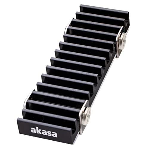 Image of Akasa Gecko Pro | Passive Cooling for M.2 NVMe PCIe & SATA Drives | M.2 heatsink 2280 | Aluminum Heatsink Cooling Fin | Includes Silicone Thermal Pad | 71.5 x 22 x 8mm | Black | A-M2HS02-BK